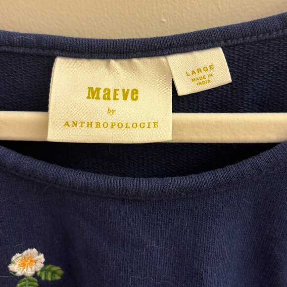 Maeve Anthropologie Short Sleeve Blue Top (size L) - Picture 3 of 4